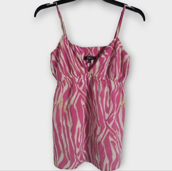 Express Women's Silk Spaghetti Strap Tank Barbiecore | Size Small - Picture 1 of 4